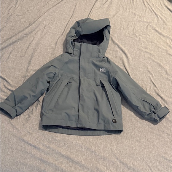 REI Kids Gray Hooded Ski Jacket Size 4/5